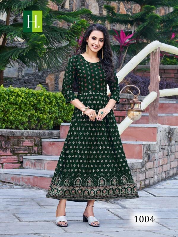 Hirwa Senorita Vol 1 Rayon Fancy Long Anarkali Kurti Collection